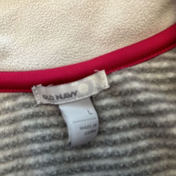 Old Navy Navy Grey Fleece Full Zip Jacket Women's Size Large - Picture 4 of 8